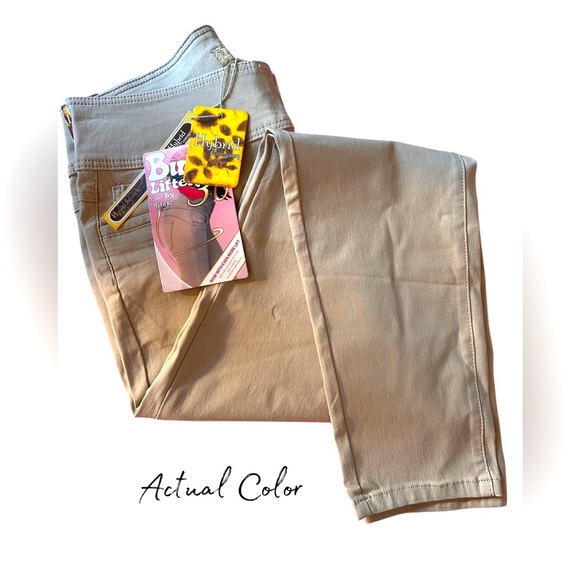 NWT Women’s Ultra Stretch Skinny Work Pants – 3 Button, Wide Waist Tan Size 2X - Picture 7 of 10